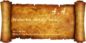 Andorka Antónia névjegykártya